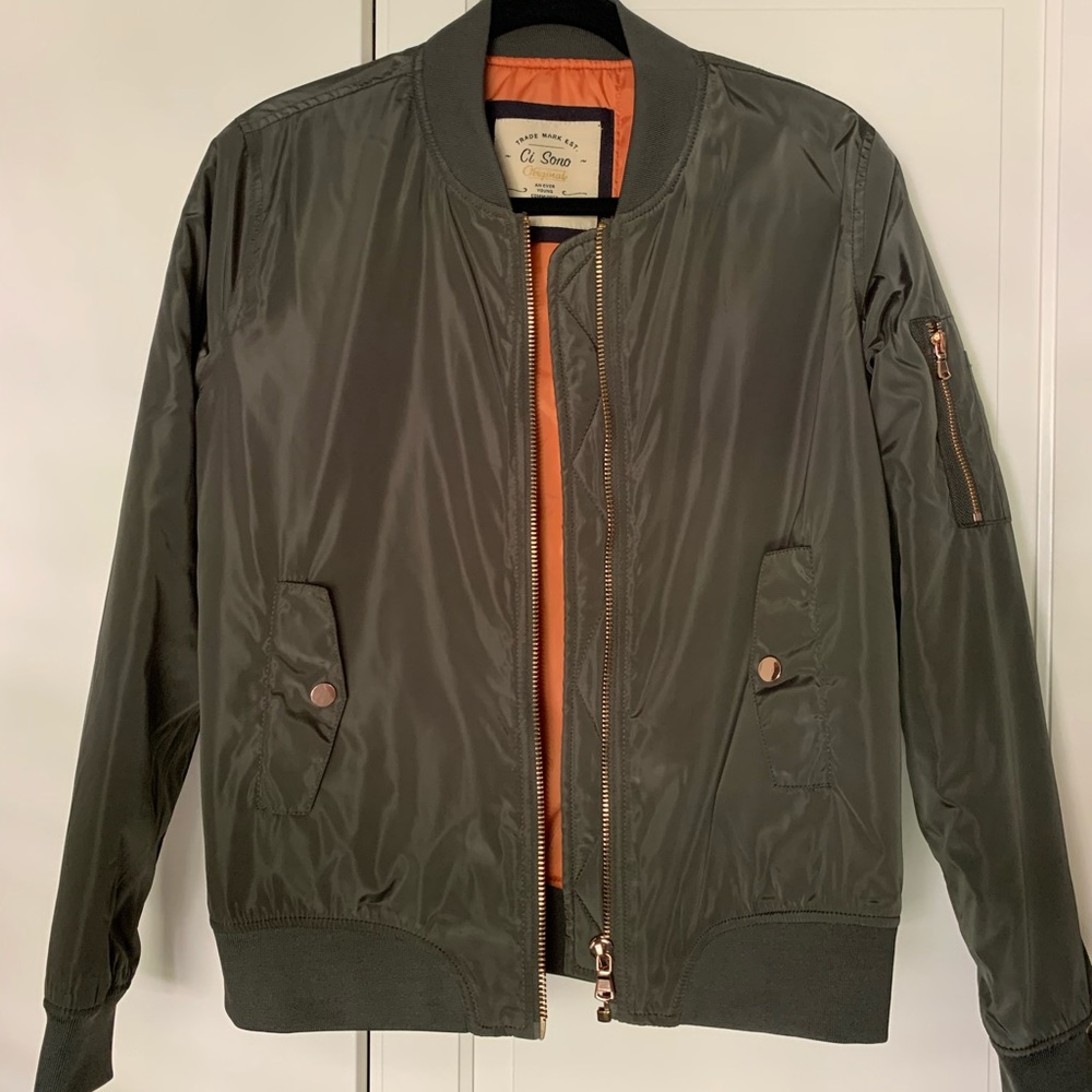 Ci Sono Olive Green Bomber Jacket Sz M